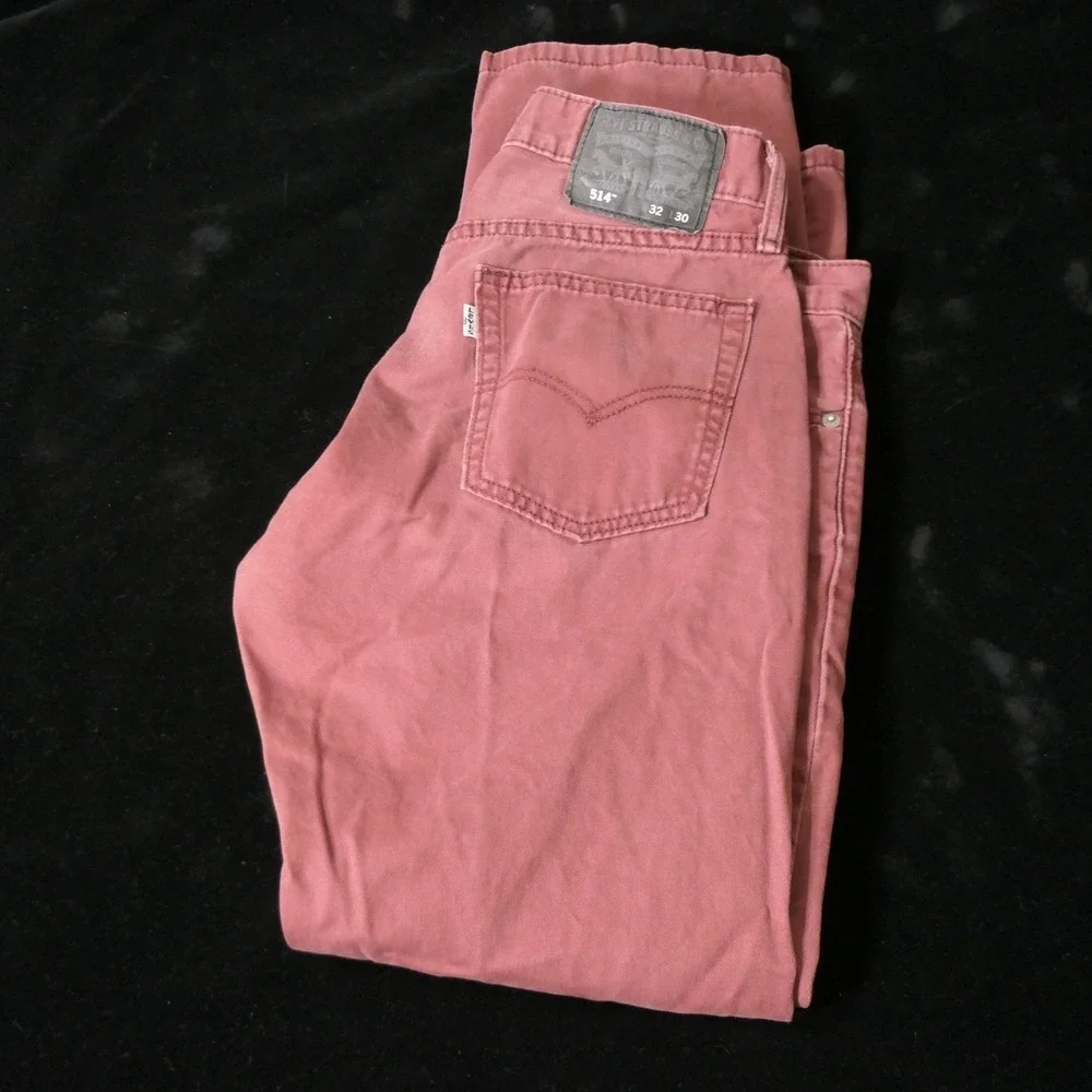 Levis Mens 514 Jeans 32x30 Red Faded Americana Gorpcore Streetwear Straight Leg